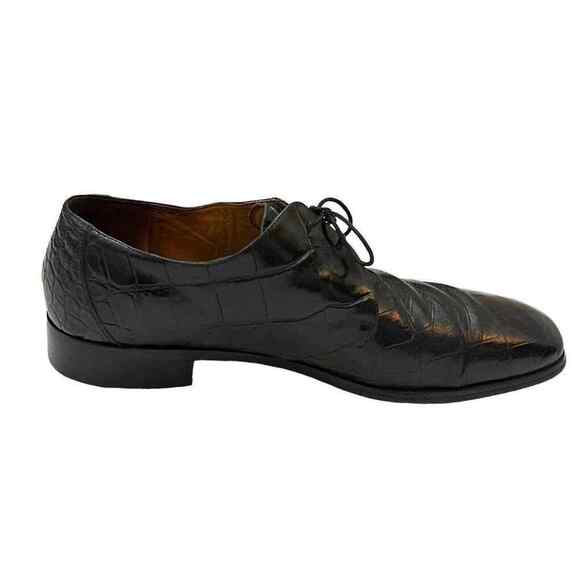 VTG Florsheim Barletta Mens 14D Black Crocodile Alligator Shoes Loafers Leather main image 8